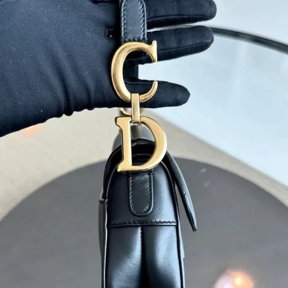 Christian Dior Saddle Smooth Calfskin Black GHW Shoulder Bag (Mini) - Picture 7 of 9